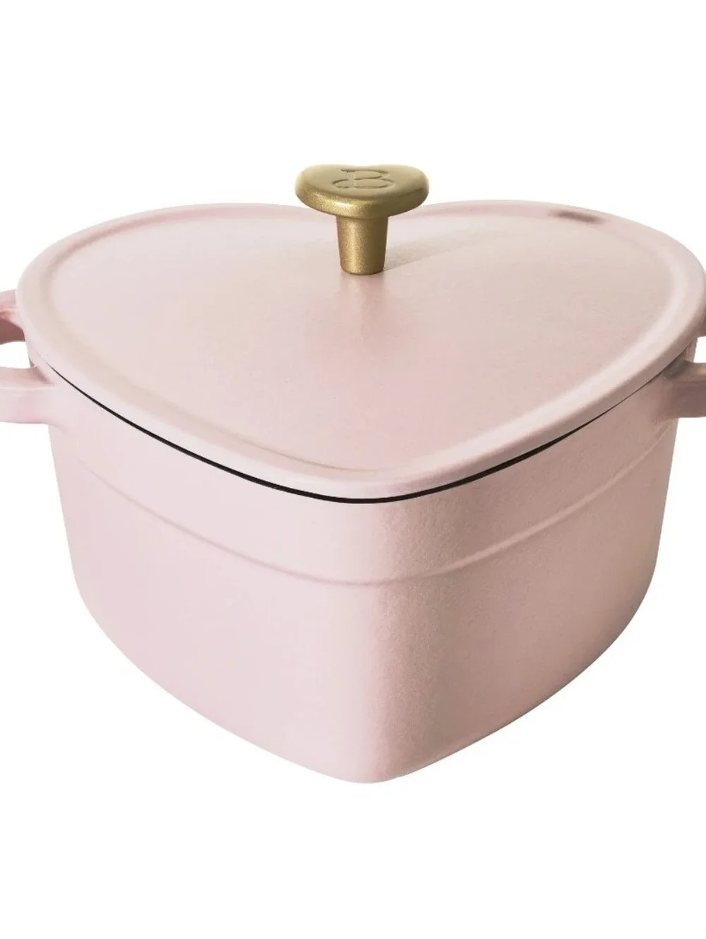 Beautiful 2QT Cast Iron Heart Dutch Oven- Pink
